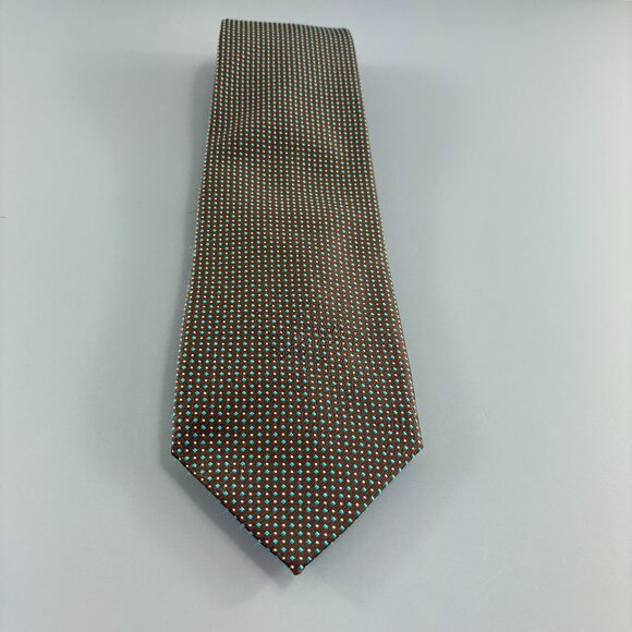 Pellicano Roma Brown / Blue Geometric Men's Extra Long Tie 4" x 62" - Picture 1 of 4